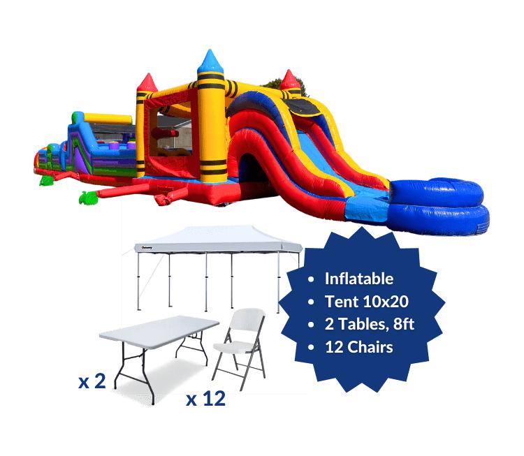 Party Package 70ft Xtreme Bounce & Slide Obstacle Madness Party Package 70ft Xtreme Bounce & Slide Obstacle Madness