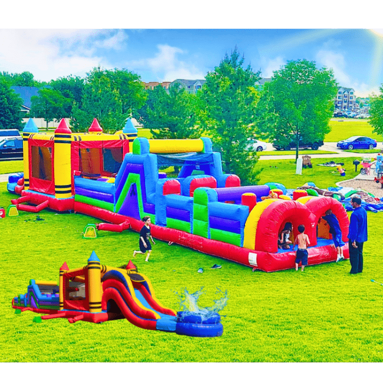70ft Xtreme Bounce & Slide Obstacle Madness